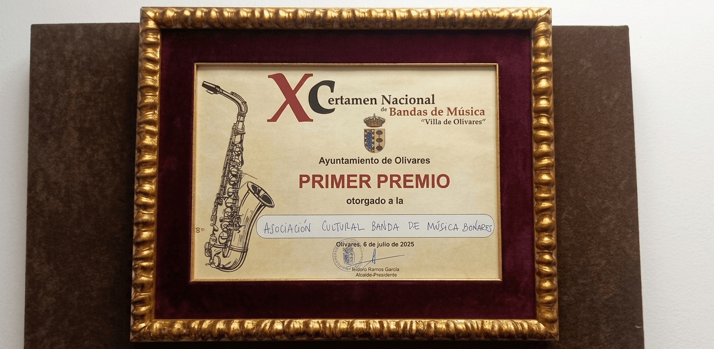 Primer Premio - X Certamen nacional de Bandas 'Villa de Olivares'